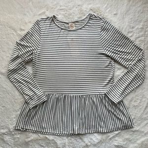 Striped Long Sleeve Peplum Top ✨